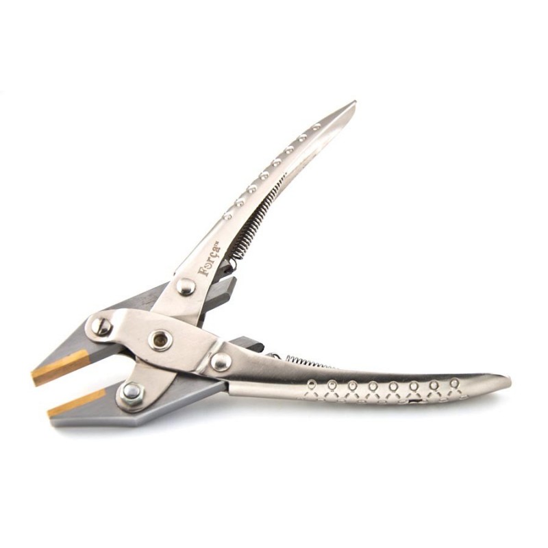 Forca RTGS-285-B Jewelry Parallel Flat Nose Pliers Brass Lined Jaws