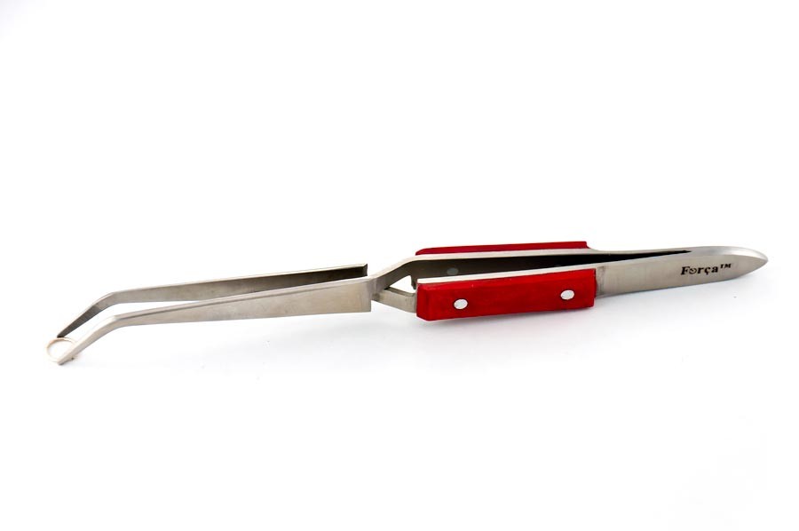 2Pcs Jewelry Tweezers Self Locking Tweezers Straight Curved Tip Solder –  BABACLICK